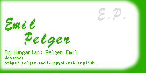 emil pelger business card